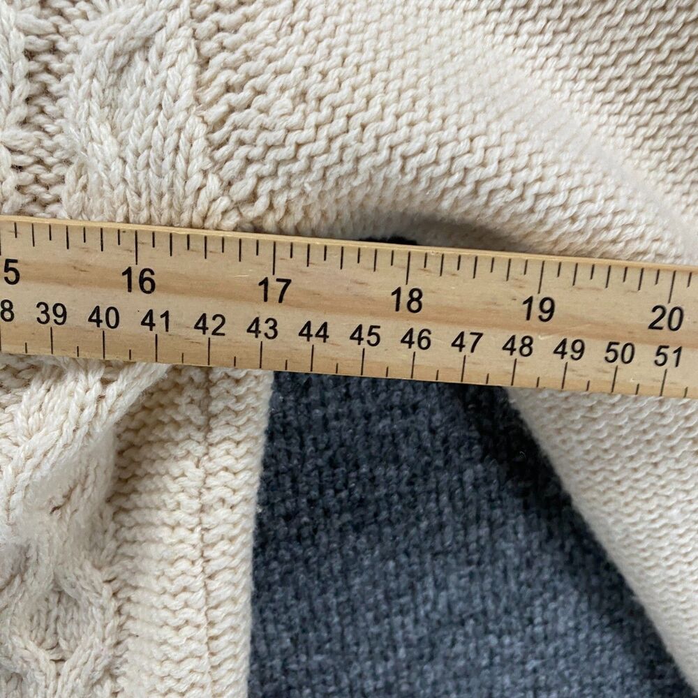 Cabelas Cardigan Sweater Womens‎ S Cream Wool Blend Button Up Fairy Cottage Boho - Picture 9 of 10